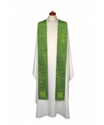Stuła haftowana, zdobiona kamieniami - kolory liturgiczne
