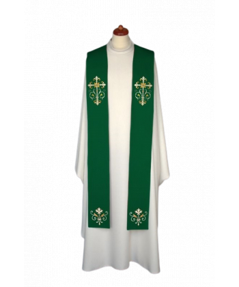 Stuła haftowana - kolory liturgiczne, bogaty haft (11)