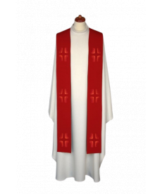 Stuła haftowana - kolory liturgiczne, Krzyże haft (14)