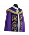 Kapa fioletowa haftowana IHS - aksamitne pasy (80)