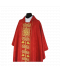 Ornat gotycki czerwony haftowany - tkanina żakard (53)
