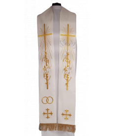 Stuła ślubna, bogato haftowana (5)