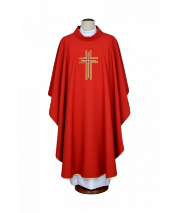 Ornat haftowany czerwony - krzyż (15)