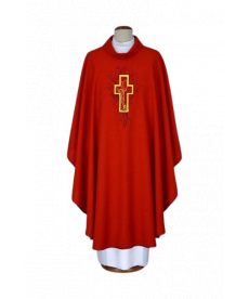 Ornat haftowany czerwony - krzyż (10)