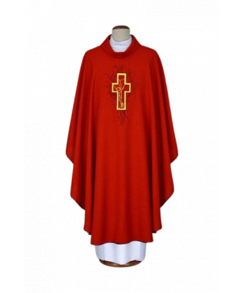 Ornat haftowany czerwony - krzyż (10)