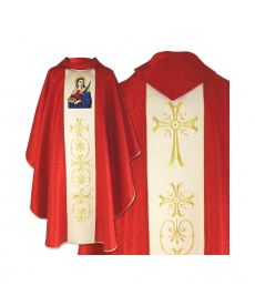 Ornat haftowany z wizerunkiem św. Łucji
