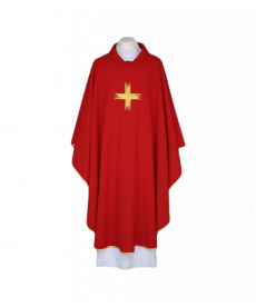 Ornat haftowany czerwony, złota lamówka (32)