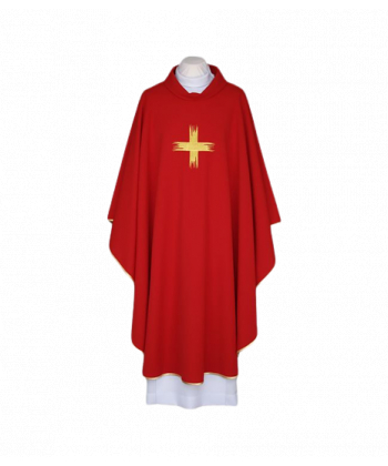 Ornat haftowany czerwony, złota lamówka (32)