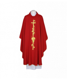 Ornat haftowany czerwony, złota lamówka (40)