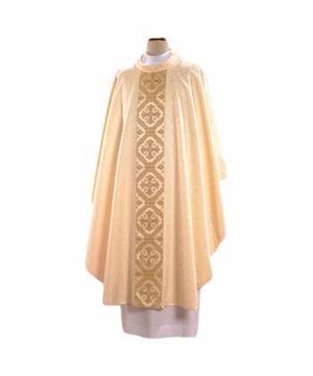 Ornat haftowany ecru - tkany, elegancki pas (54)