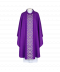 Ornat haftowany fioletowy - tkany, elegancki pas