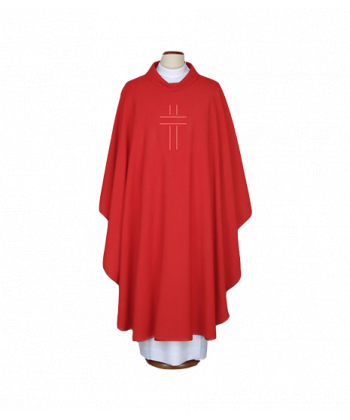 Ornat haftowany czerwony - Krzyż (70)