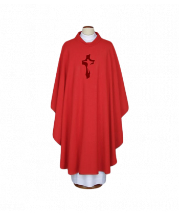 Ornat haftowany czerwony - Krzyż (79)