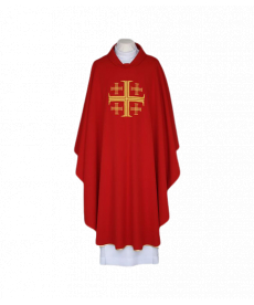 Ornat haftowany czerwony - Krzyż Jerozolimski (86)