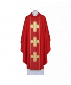 Ornat czerwony, pas tkany - Krzyże (101)