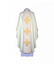 Ornat ecru, pas tkany - Krzyże (102)