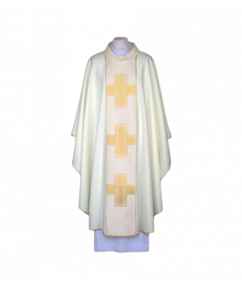 Ornat ecru, pas tkany - Krzyże (102)