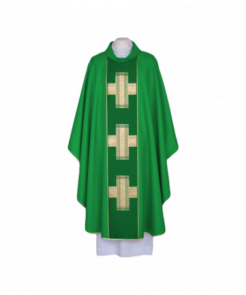 Ornat zielony, pas tkany - Krzyże (104)