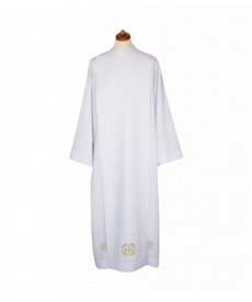 Alba kapłańska biała z dekoracyjnym haftem (22)