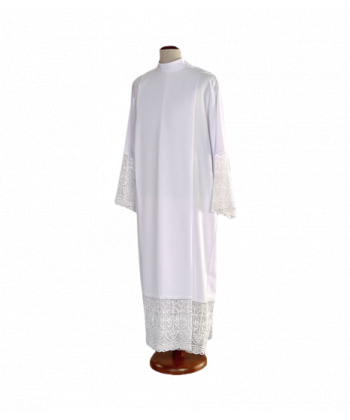 Alba kapłańska z białą, bawełnianą gipiurą (26)