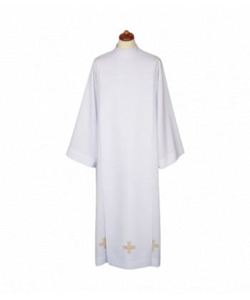 Alba kapłańska biała z dekoracyjnym haftem (31)