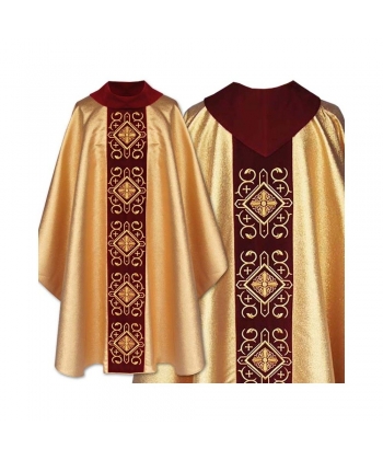 Ornat gotycki aksamit złoty (10)
