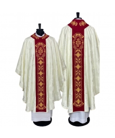Ornat gotycki, materiał żakard, ecru (66)