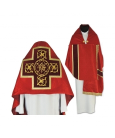 Welon liturgiczny czerwony z frędzlami (41)