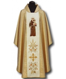 Ornat  haftowany św. Antonii z lilijką