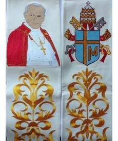 Bogato haftowana stuła Jan Paweł II