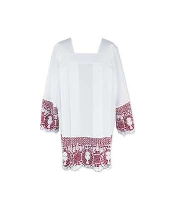 Komża kapłańska, koronka bawełniana, podbicie