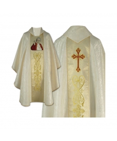 Ornat gotycki haftowany - Święty Jan Paweł II