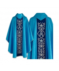 Ornat haftowany Maryjny niebieski (27)