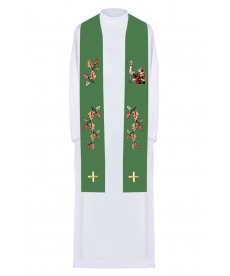 Stuła haftowana zielona Święty Hubert (4)
