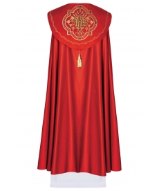 Kapa liturgiczna haftowana IHS - czerwona (33)