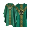 Ornat semi gotycki zielony - tkanina żakard (67)