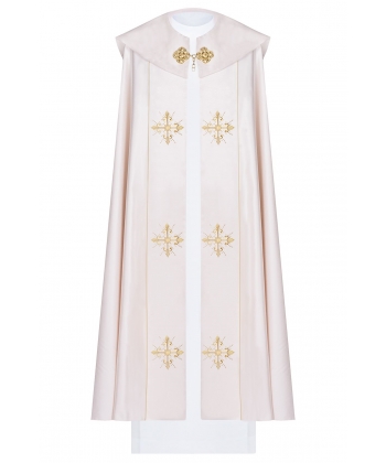 Kapa liturgiczna haftowana Krzyż - ecru (41)