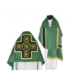 Welon liturgiczny zielony z frędzlami (39)