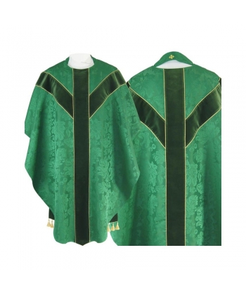 Ornat Semi Gotycki - zielony żakard (57)