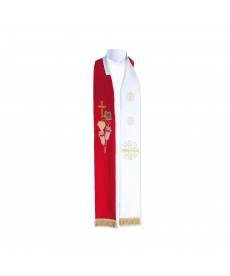 Stuła kapłańska dwustronna krzyż, kłosy (K6)