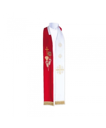 Stuła kapłańska dwustronna krzyż, kłosy (K6)