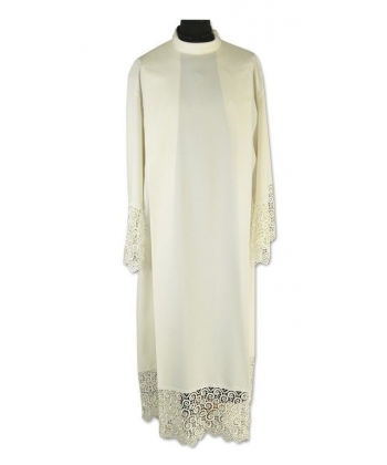 Alba kapłańska tradycyjna z gipiurą, ecru (15)