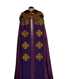 Kapa haftowana - IHS (kolory liturgiczne) - rozeta