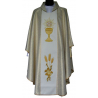 Ornat haftowany komunijny, haft wypukły - kielich, kłosy
