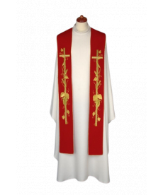 Stuła haftowana - kolory liturgiczne, bogaty haft (12)