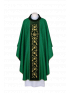 Ornat zielony haftowany, tkanina adamaszek - IHS (21)