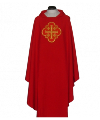 Ornat z haftowanym wzorem - krzyż jerozolimski