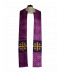 Kapa haftowana - Krzyż Jerozolimski fiolet - rozeta (3)