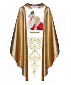 Ornat z wizerunkiem Jana Pawła II i Jezusa Miłosiernego