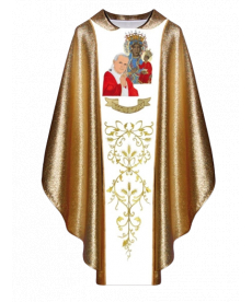 Ornat z wizerunkiem Jana Pawła II i MB Częstochowska